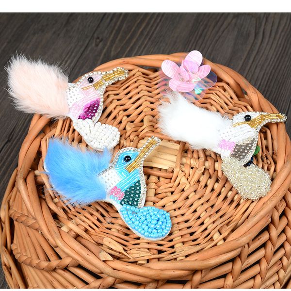 

gugutree бисером вышивка птица патч животных мультфильм патчи значки аппликации заплатки для одежды sk-89, Black