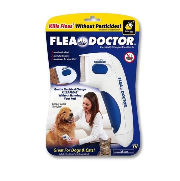 

cat dog lice removing device flea doctor cleaning brush electric comb plastic white durable factory direct sales 19mx c1
