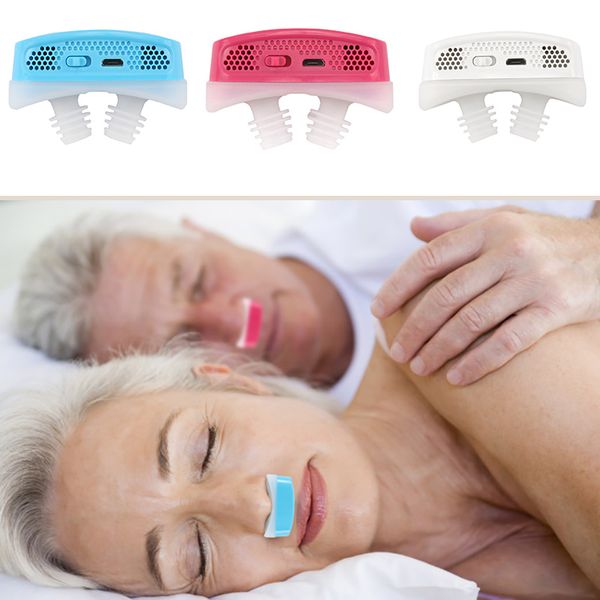 Atualizar elétrica Nose Parando Respiratório Silicone Anti Snore guarda de sono melhoram ronco dispositivo Aid Mini aliviar purificador de ar