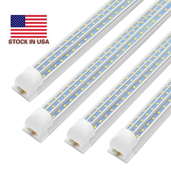 Tubi a LED per porta più fredda a forma di V da 120 W a forma di D da 2 piedi 3 piedi 4 piedi 5 piedi 6 piedi 8 piedi Tubi LED integrati T8 Doppi lati Apparecchio per luci a LED