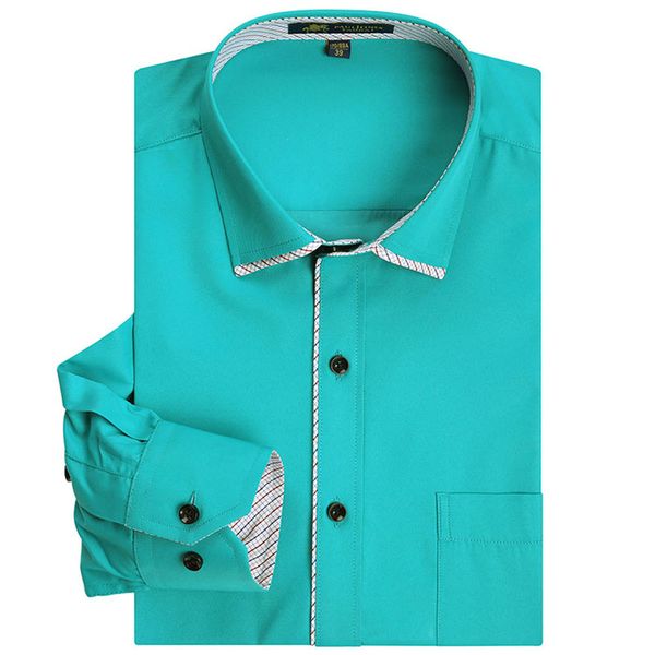 

luxury fashion men formal dress shirt patchwork long sleeve regular fit non-iron soft solid color men social smart casual shirts, White;black
