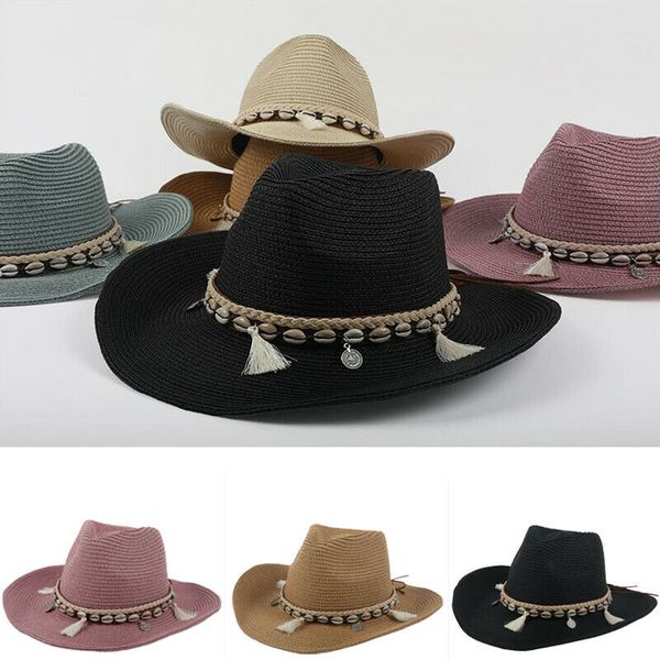 

сша stock женщины складного лето солома панама широких поля fedora бич вс hat, Blue;gray