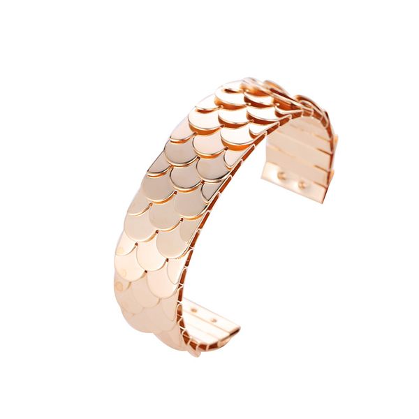 

fish scale bracelet with sequined opening adjustable exaggerated vintage punk festival party 2020 accessories for women, Black