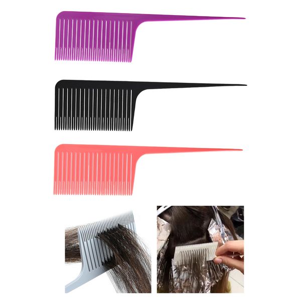 

3pcs antistatic plastic -resistant weave highlight combs perm dye comb, Silver
