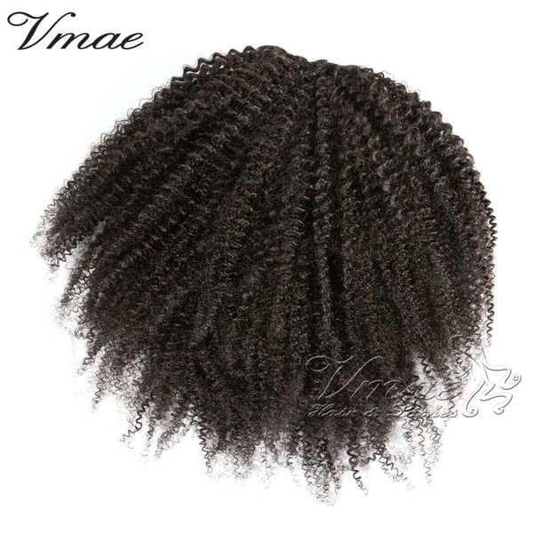 Brasilianische 4A 4B 4C 120g natürliche Farbe Schachtelhalm Afro verworrene lockige gerade elastische Band Remy Virgin Human Hair Extensions Kordelzug Pferdeschwanz