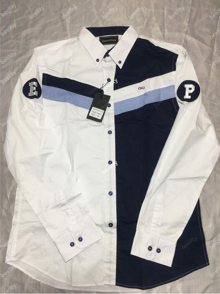 

2019 besting продажа eden park homme рубашка хлопок хорошее качество франция мужская рубашка высокая вышивка большой размер -3xl edenpark3, White;black