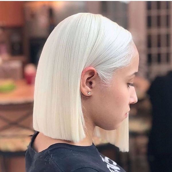 

blonde white 13x6 lace front human hair wig with baby hair brazilian lace front wig for black women remy natural hairline, Black;brown