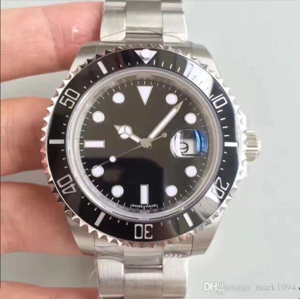 

2017 new style ocean 43mm 126600 watch marks 50th anniversary of the sea-dweller black dial date 4000ft=1220m super diving men's watch, Slivery;brown