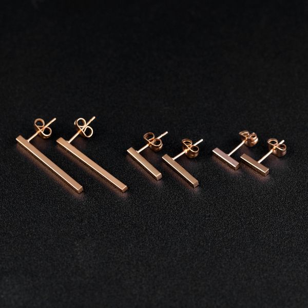 

queen66 2020classical бар серьги стержня для женщин розовое золото цвет 3 размер высота плиссированные партии невесты ювелирные изделия пода, Golden