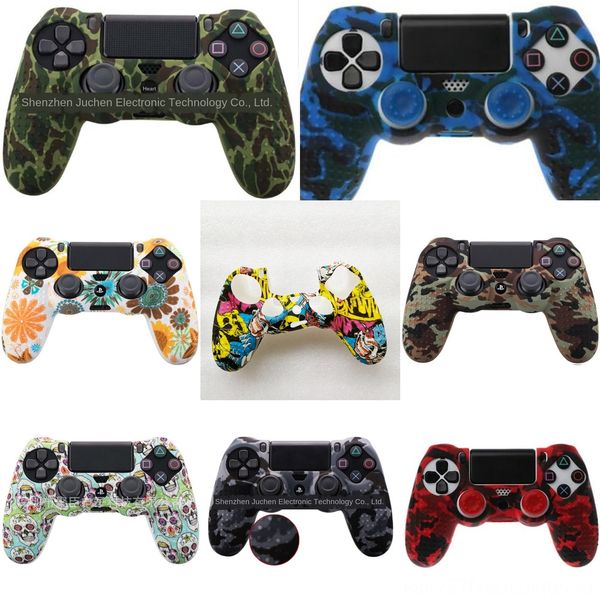 

iwhe7 black blue red rubber silicone for gel skin non-slip case cover soft ps4 controller