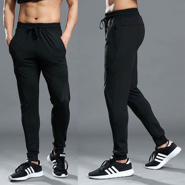 

breathable running pants men camouflage quick drying fitness sweatpants jogging training pants sport trousers pockets sportswear, Black;blue