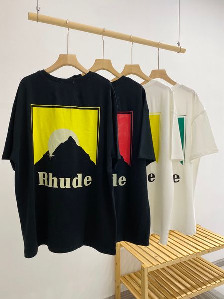 

2020 роскошная марка моды в европе и америке mens конструктора street tide с короткими рукавами футболки rhude лотос обращается os дряблая c, White;black