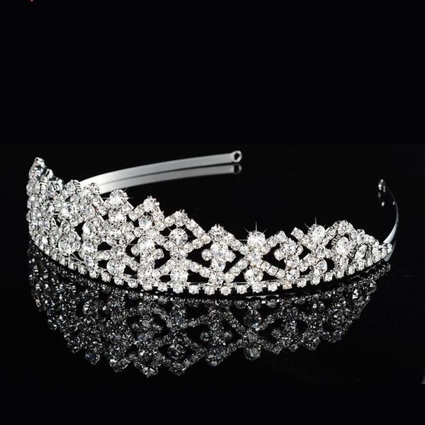 

crystal silver plated korean clear bride tiara crown wedding bridal accessories rhinestone hair jewelry 100% brand new my102, Golden;white