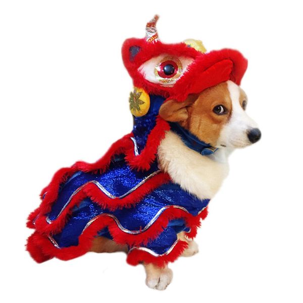 

funny pet dog clothes dance lion pet costume for small medium dogs cat new year traditional clothing festive lucky clothes