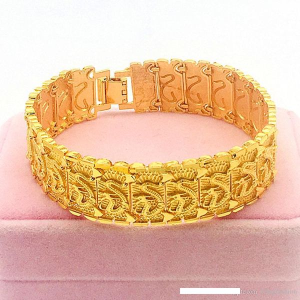 Pulsera dragón 19,5 cm de largo negro oro bronce regalo joyas hombre nuevo Top