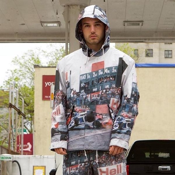 

19ss box logo grand prix parka f1 racing accident windbreaker hooded jackets casual street hip hop jacket simple fashion outwear hfymjk225, Black;brown