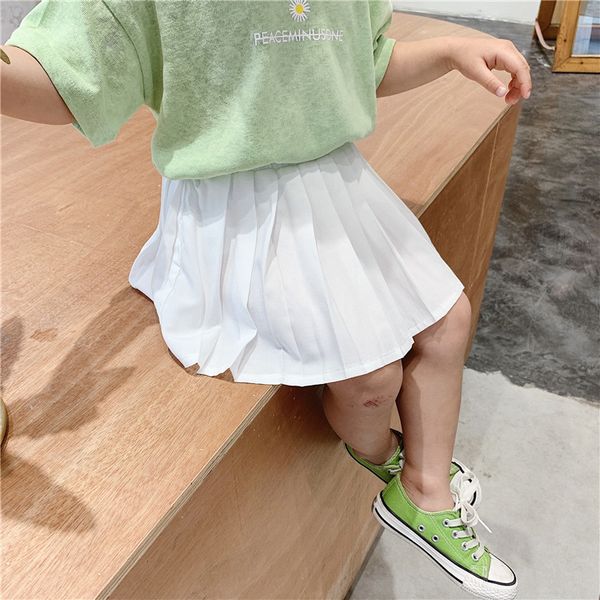 

2020 korea style baby girls pleated skirt summer kids girls skirts 1-6 years