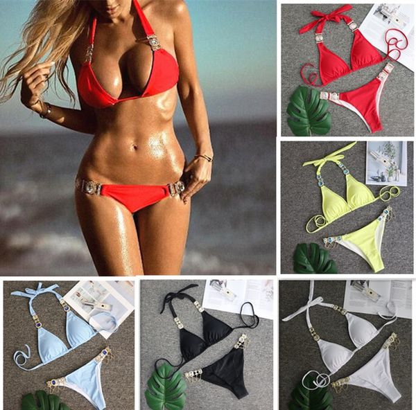 

2020 fashion summer bikini euramerican crystal diamond bandage separates swimsuit are a seller for women bathing suit