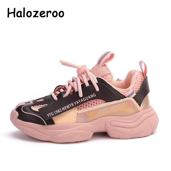 

spring kids sport sneakers boys mesh running shoes children soft chunky sneakers baby girls brand casual trainers 2020, Black;red