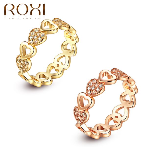 

grade korean-style jewelry 18 k heart shape rings roxi foreign trade ring currently available supply factory, Silver