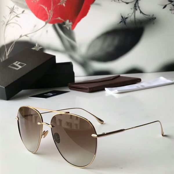 

linda farrow lfl5026 pilot sunglasses gold/brown shaded sun glasses designer sunglasses new with box, White;black