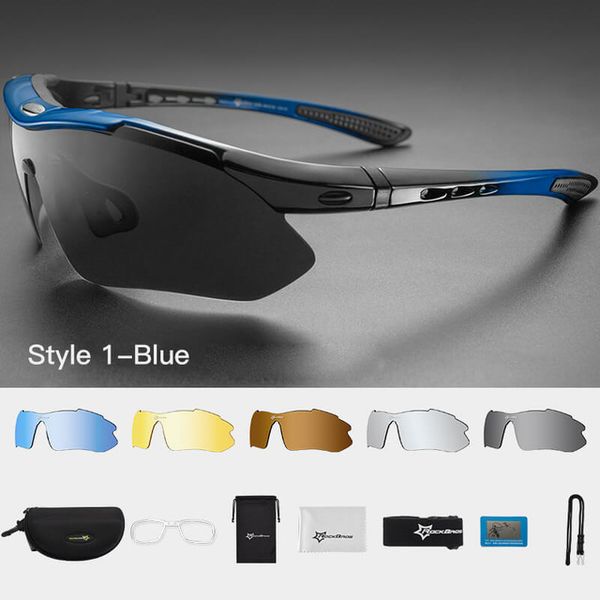 

rockbros polarized 5 lenses cycling glasses with myopia frame bike eyewear bicycle glasses sunglasses for riding sport men women