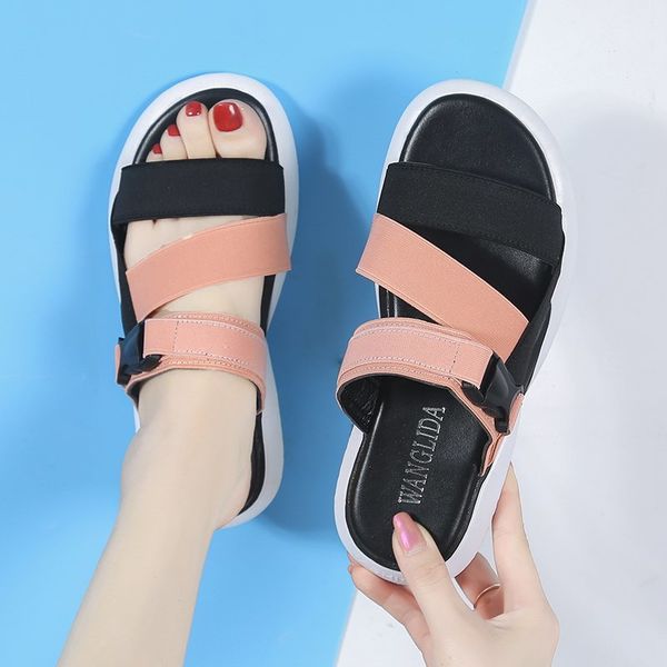 

rubber flip flops med female shoes house slippers platform sneaker women home slides hawaiian 2020 soft rome, Black