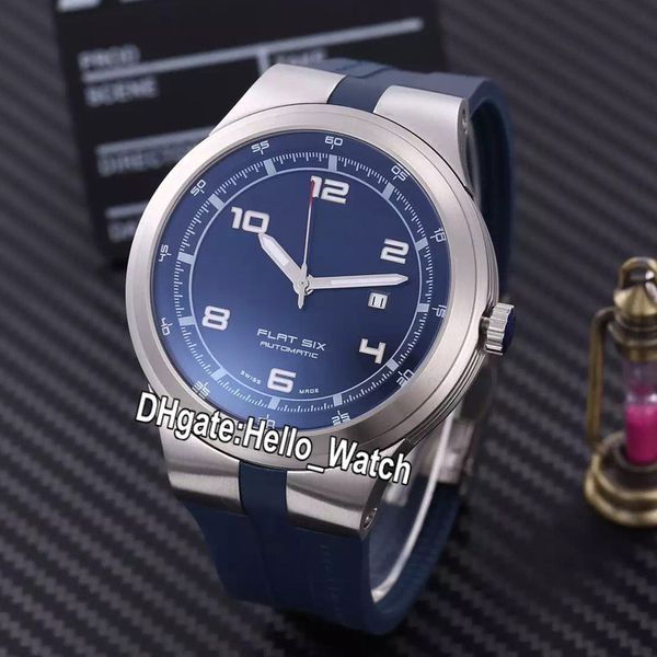 Prezzo speciale di Natale Nuovo P'6620 P6620 Pd Design Sport Racing Car Dive Orologi Cassa in acciaio Quadrante blu Flat Six Orologio da uomo automatico Gomma