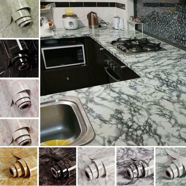 

наклейки 5m самоклеющихся обои peel стик съемной stone effect стены для кухни прилавок ванной гостиной
