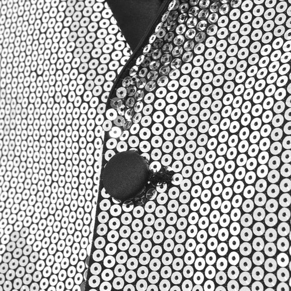 

смокинг с пайетками blazer мужчин серебряного размера 46 132045de, White;black