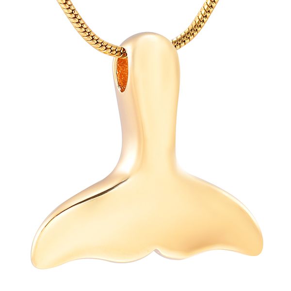 

lkj9901 funnel & gift box, selling gold polishing shark tail shape memorial pendant with screw stainless steel cremation jewelry, Silver