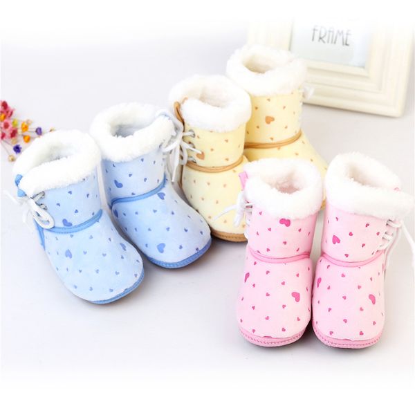 

2019 brand new newborn baby heart print boots soft sole boots prewalker anti-slip soft sole fashion casual warm shoes