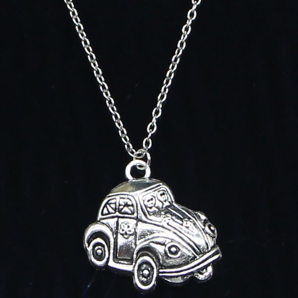 

20pcs new fashion necklace 31x32mm retro classic cars silver pendants short long women men colar gift jewelry choker