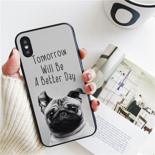 

coque luxury dog quotes cover for iphone 11 pro xs max xr case for iphone 8 7 6s plus 5s se 5 case soft silicone cover.