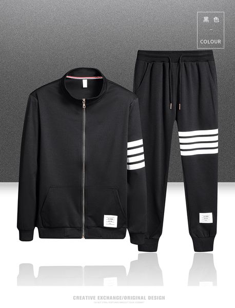 

hot tb мужские дизайнерские костюмы survêtement толстовка роскошная мужская мода воротник тонкий вскользь мужской фуфайки мужские дизайнерск, Gray