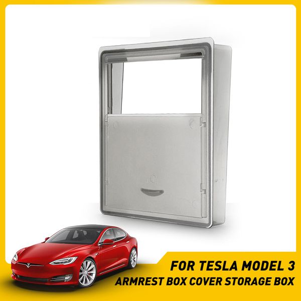 

hidden transparent storage box for model 3 2019 20182017 armrest box abs materials tray car storage auto accessories stuff