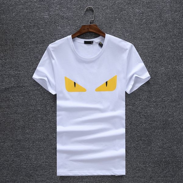 

19SS Men's Wear Designer T-shirt Eye Print Fashion Men's Stretch T-shirt Cotton Breathable Hipster T-shirt Black and White Optional