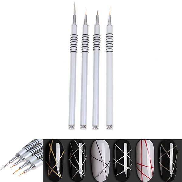 

professional acrylic uv gel nail art design painting dots drawings brush pen handle manicure tools 1pcs, Silver