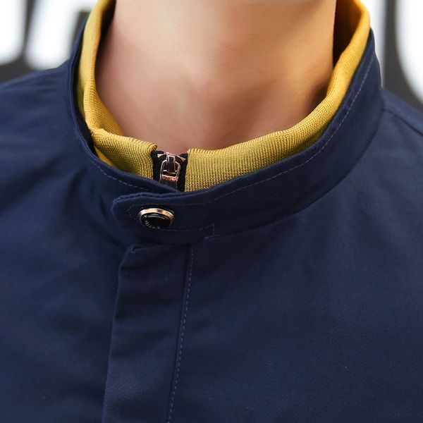 

мужское пальто пригонки молодежи куртки весной и осенью одежда student uniform solid color fashion man повседневный мужская одежда, Black;brown