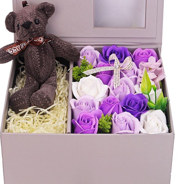 

personality artificial flower bath soap flower gift set for valentine's day anniversary mother's day birthday