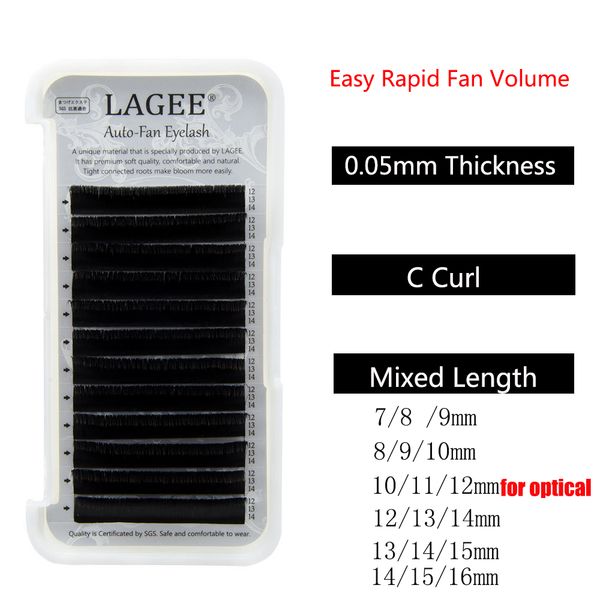 

mixed length easy rapid fan russian individual false eyelashes extension auto fan bloom natural long thick soft fake eyelash