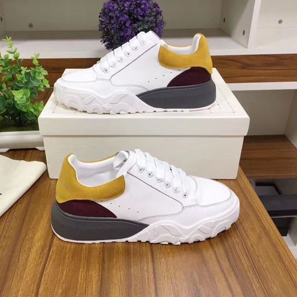 

2020 ladies casual shoes thick bottom fashion luxury designer ladies sneakers leather white fashion coach shoes flat shoes