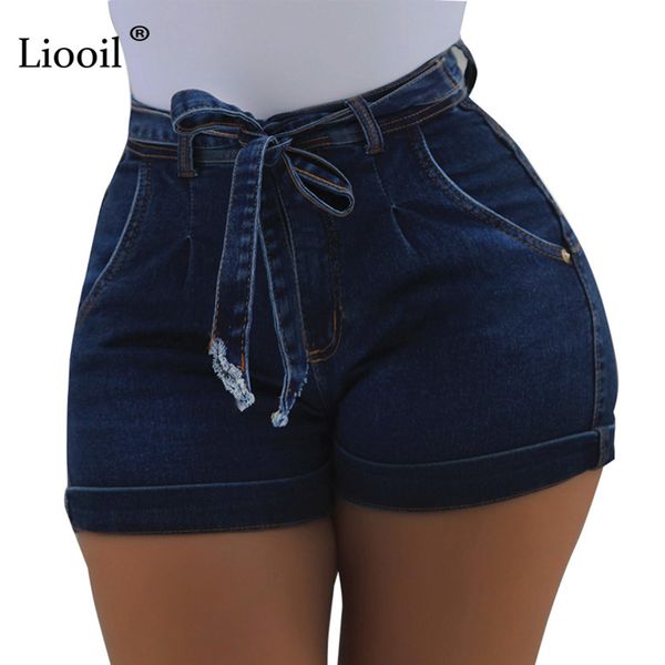 short jeans com laço na cintura