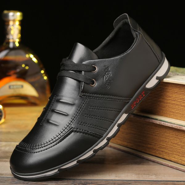 

breathable fashion pu men casual shoes loafers breathable slip on black driving shoes size 39-44
