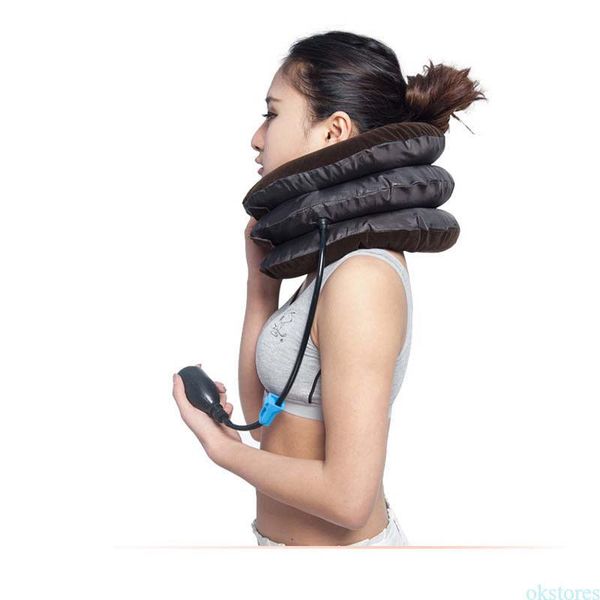 

u shape air inflatable pillow cervical neck traction device shoulder neck pain relief brace