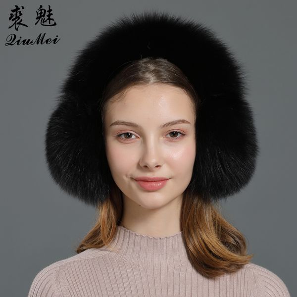 

new winter earmuffs fur real women warm gift girlfriend 2019 female fluffy natural fur protection headphones ear warmer, Blue;gray