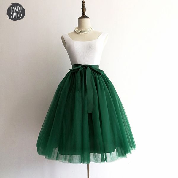 

5 skirt layers 65cm winter tulle polyester streetwear pleated skirts womens tutu femme midi gothic jupe falda tul plisada, Black