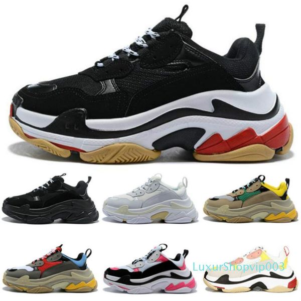 

with box] 2020 fashion designer paris 17fw triple s casual dad shoes men's women's black pink white beige training sports shoes a