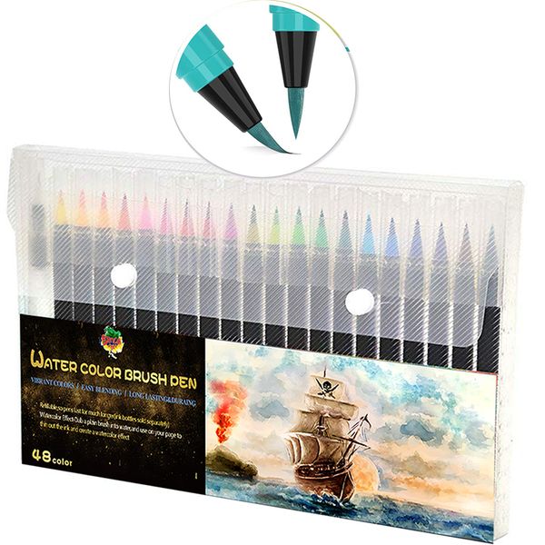 

colorful calligraphy for drawing flexible soft tip art marker watercolor brush pens
