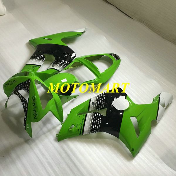 Kit de lajes de molde de injeção para Kawasaki Ninja ZX 6R 600cc 03 04 ZX6R 636 2003 2004 Top Green Black Fairings Set ZX35